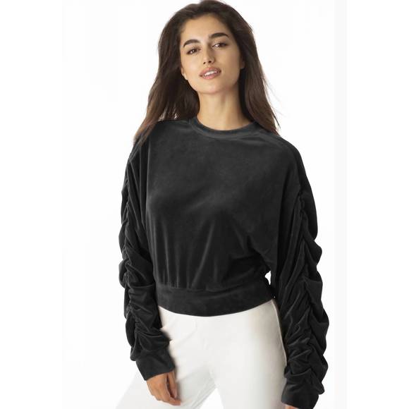 NEW JUICY COUTURE shirred sleeve crop top in cream soda - Picture 3 of 3